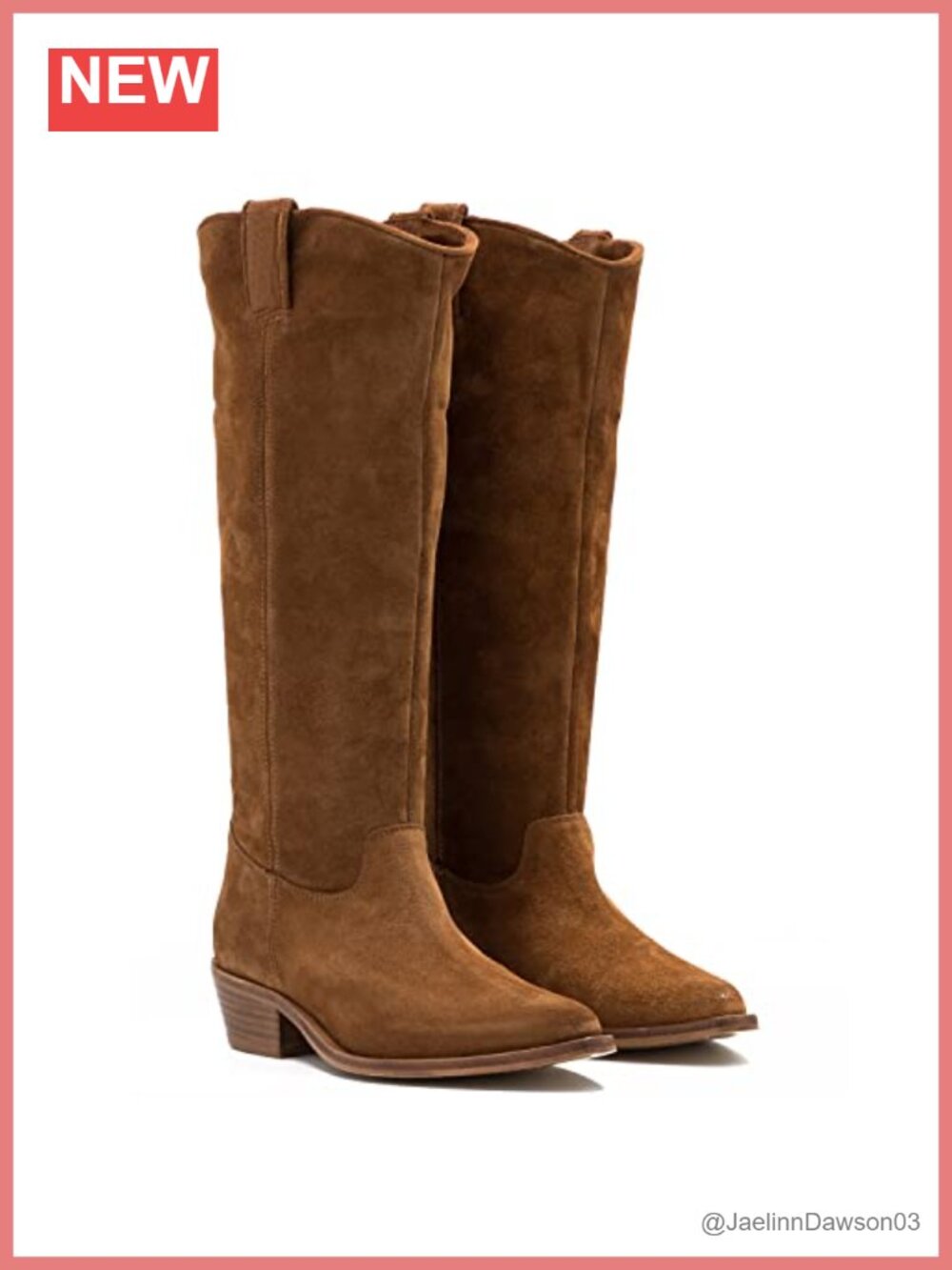 Women's Slouchy Suede Knee High Western Boots Pointed Toe Stacked Heel